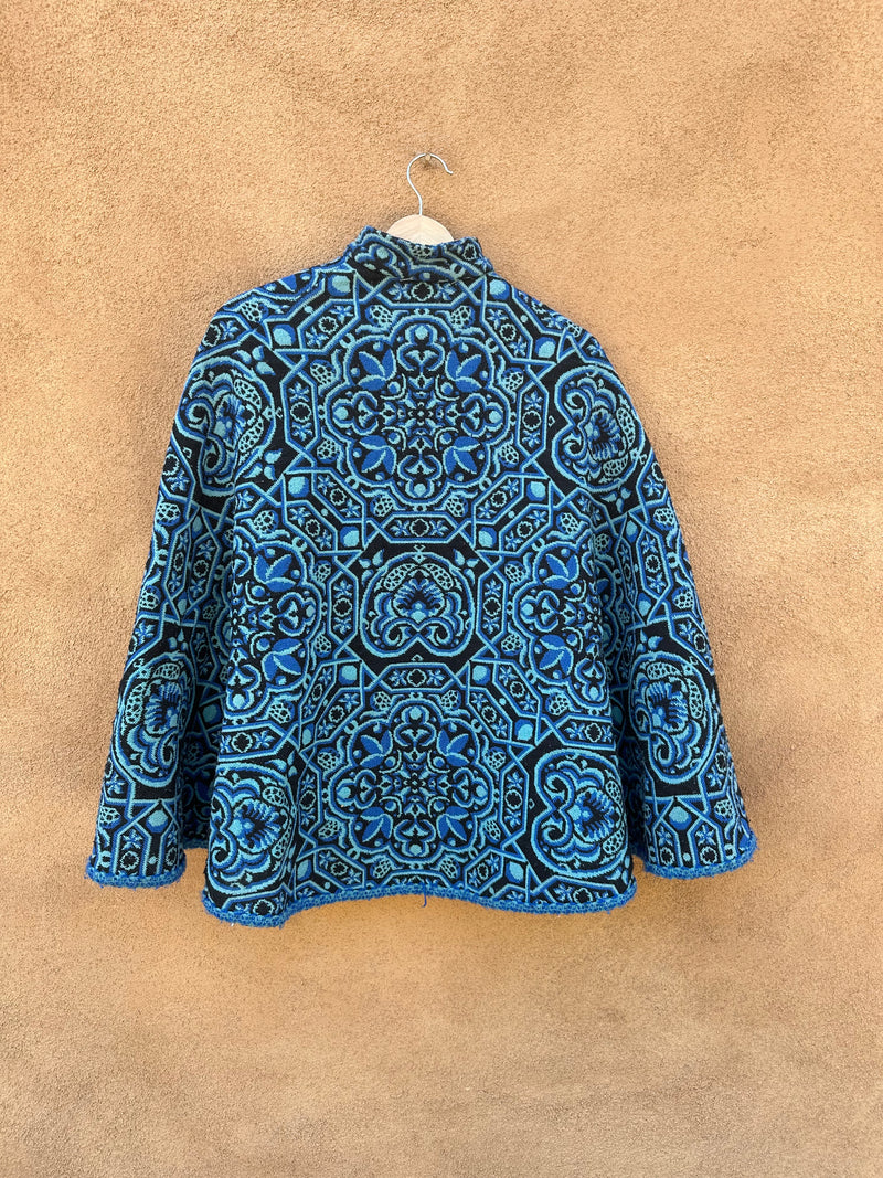 Blue 1960's Tapestry Cape "Carpet Cape"