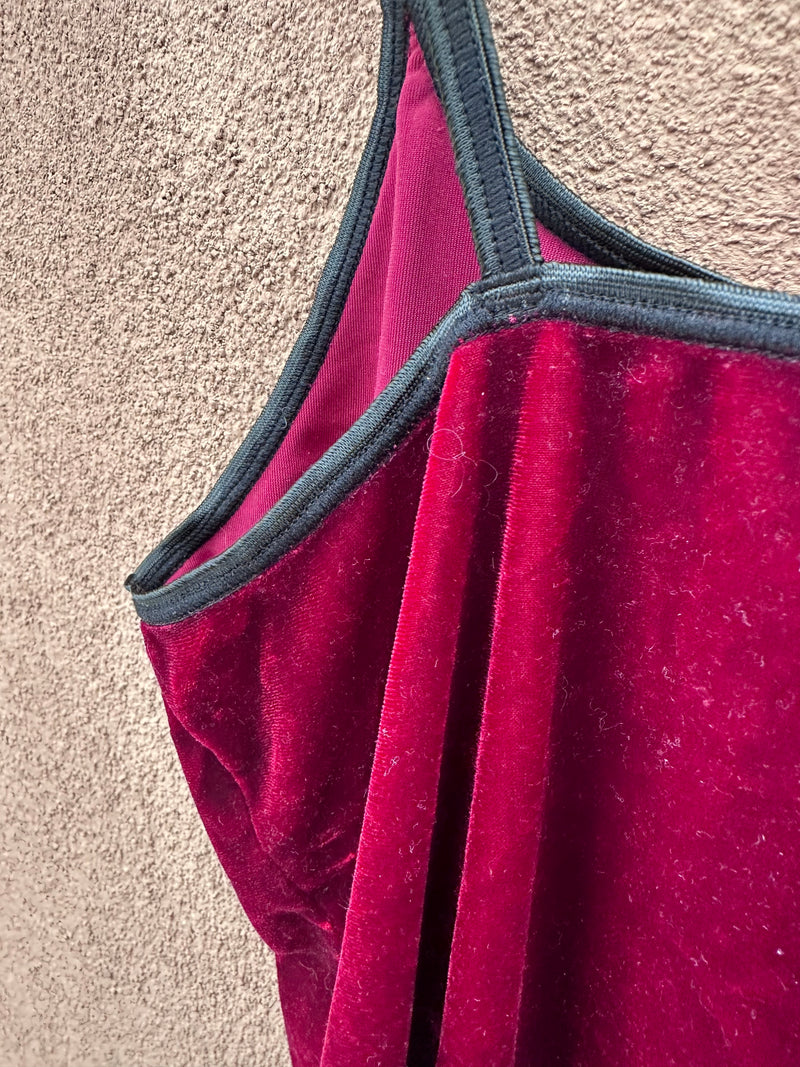Red Velour Strappy Tank Top
