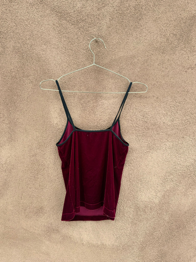 Red Velour Strappy Tank Top