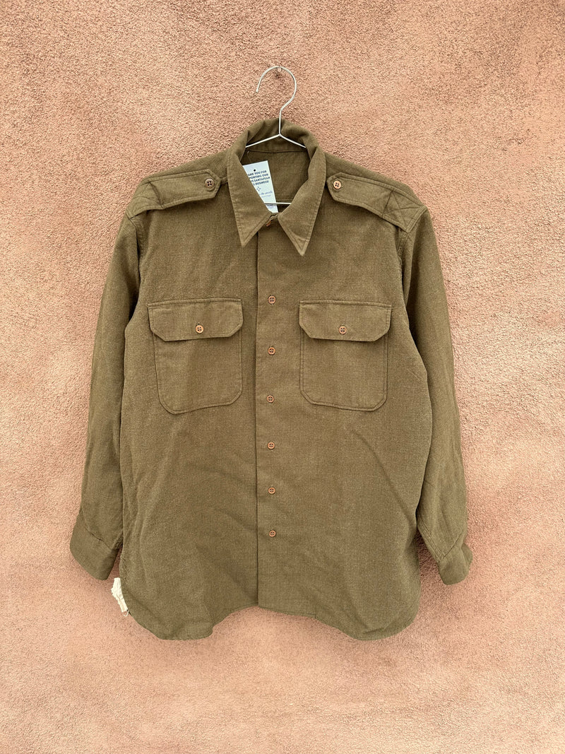 Drab Green WWII Wool U.S. Army Shirt
