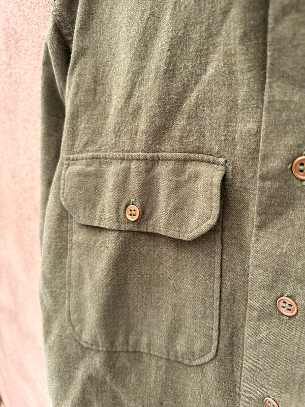 Drab Green WWII Wool U.S. Army Shirt