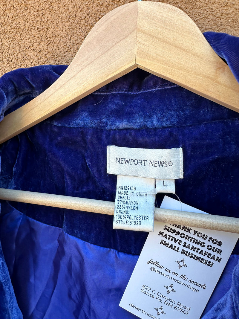 90’s Cobalt Newport News Velveteen Jacket