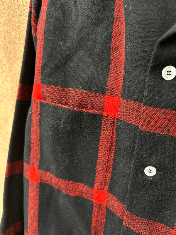 Black & Red Van Heusen 100% Wool Shirt