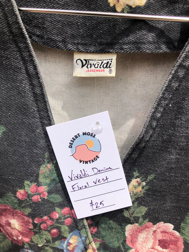 Vivaldi Denim Floral Vest