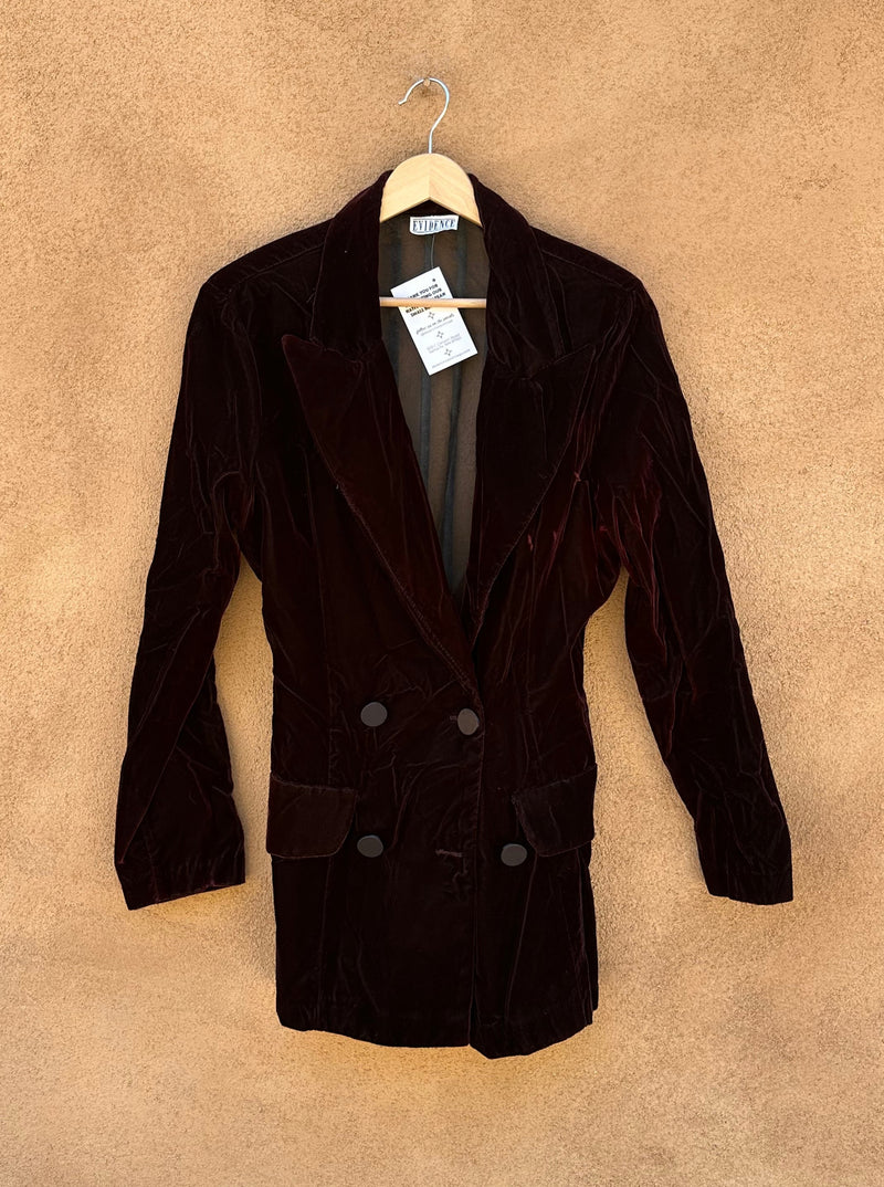 Maroon Velveteen Jacket with Sheer Back - Gothy