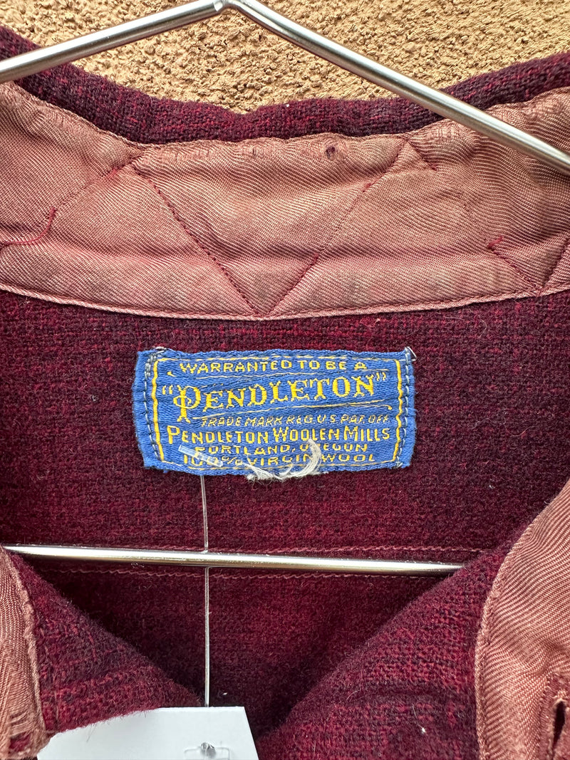 Maroon Pendleton 1950's Wool Shirt