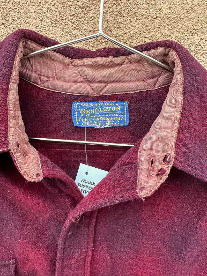 Maroon Pendleton 1950's Wool Shirt