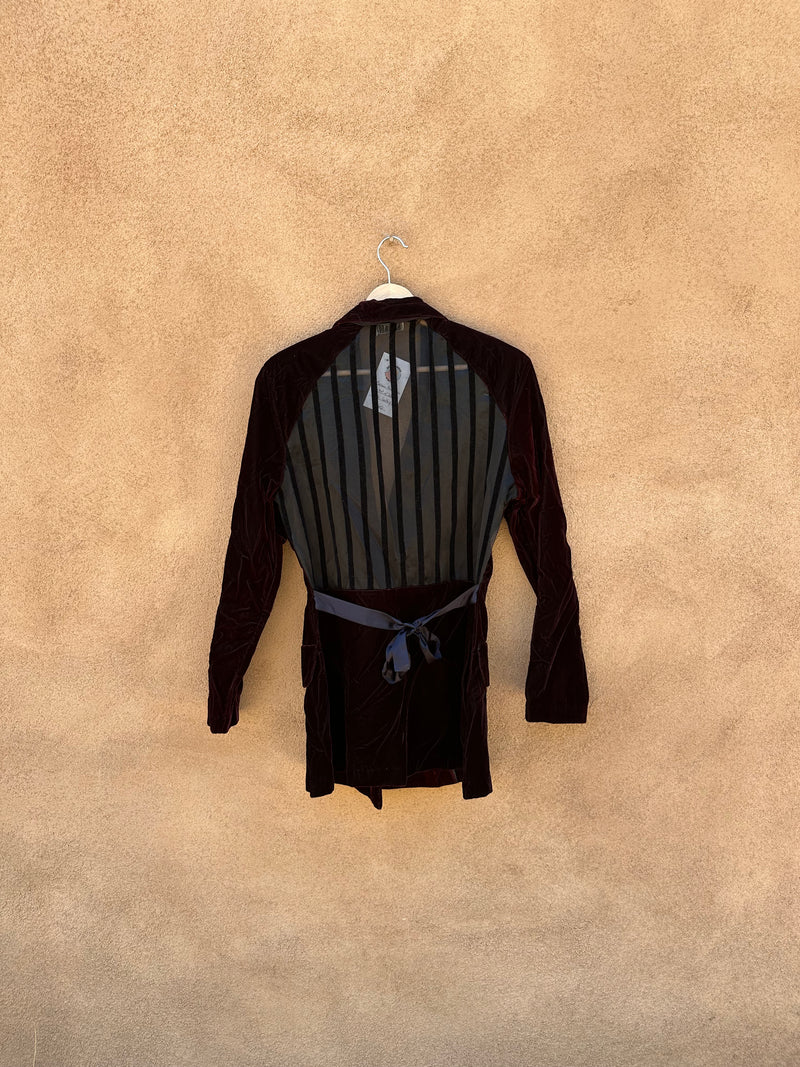 Maroon Velveteen Jacket with Sheer Back - Gothy