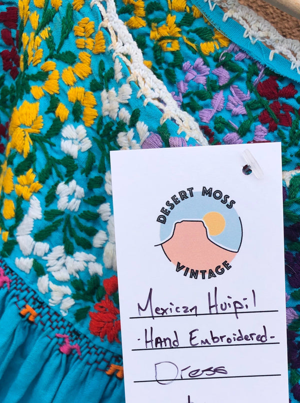 Mexican Huipil - Hand Embroidered Dress
