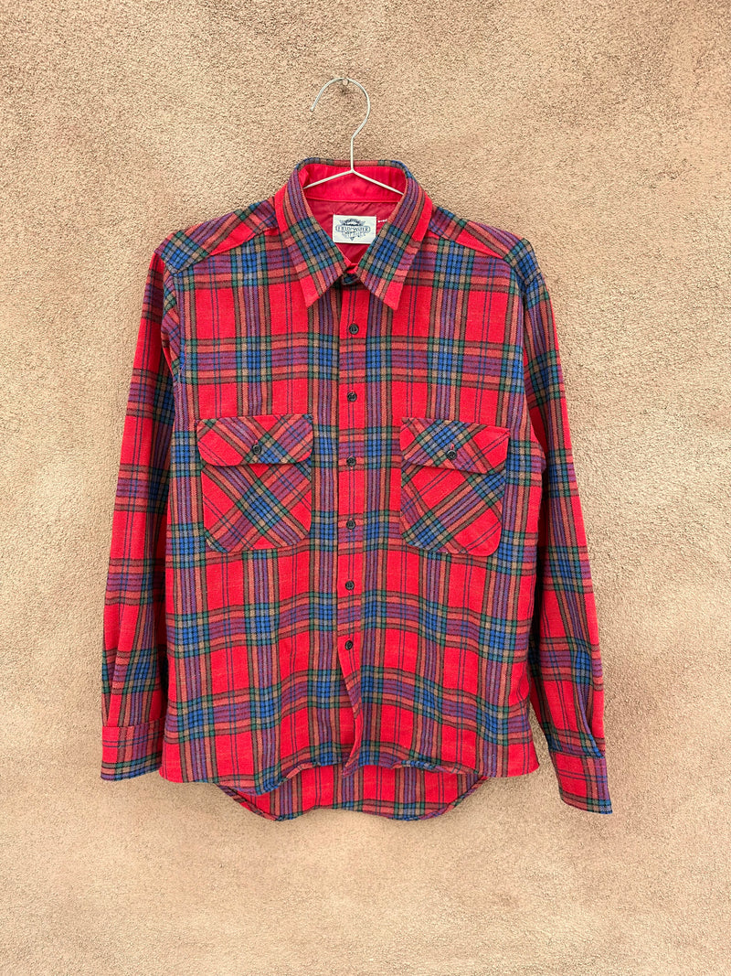 Fieldmaster Plaid Wool Blend Flannel Shirt - Medium