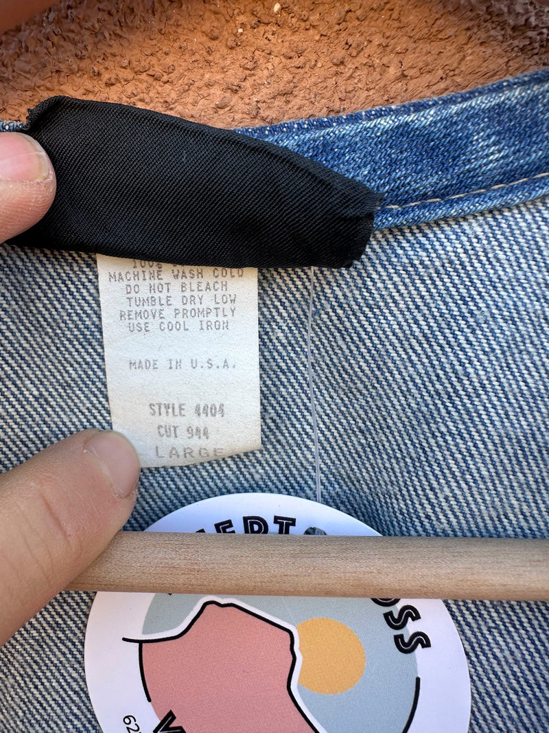 Cropped Circle T Roughrider Western Denim Jacket, Lg