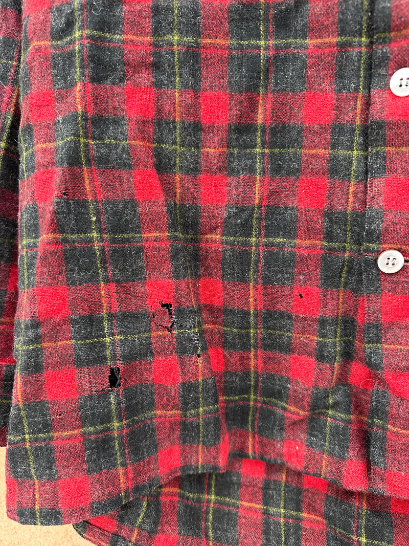 1960's Alexander's Wool Blend Flannel Shirt - as is