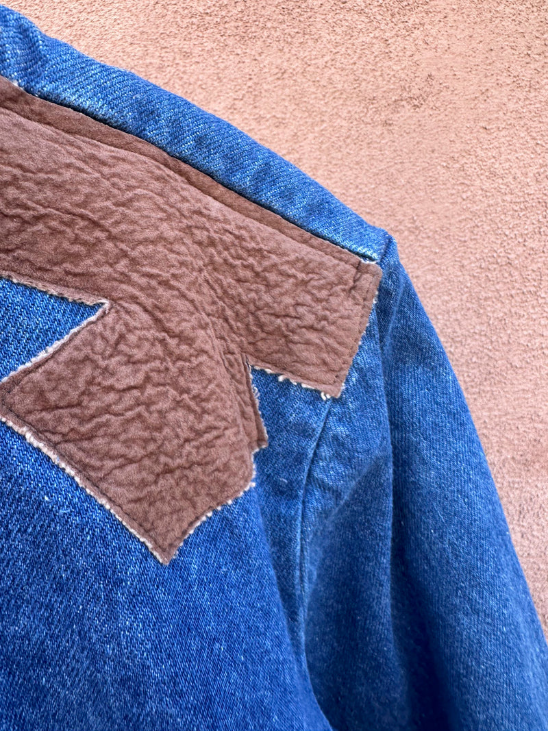 Cropped Circle T Roughrider Western Denim Jacket, Lg
