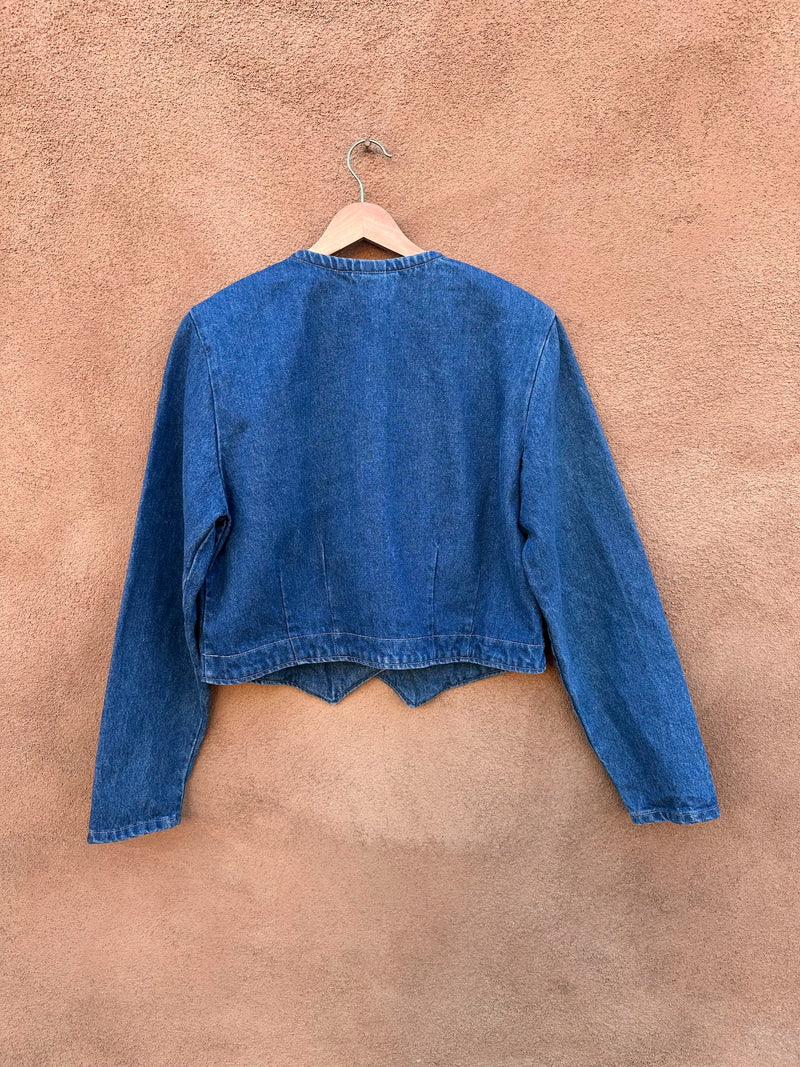 Cropped Circle T Roughrider Western Denim Jacket, Lg