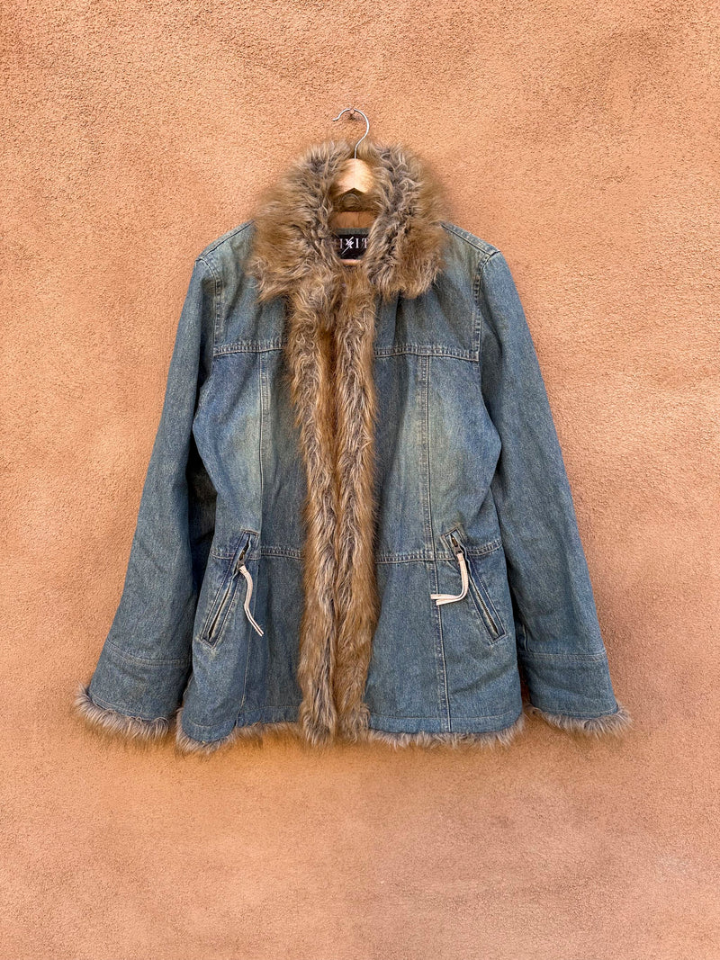 Mixit Denim Jacket with Faux Fur - Large