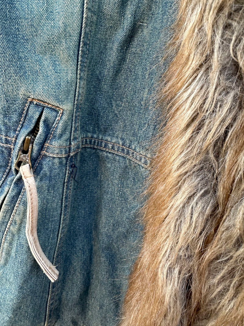 Mixit Denim Jacket with Faux Fur - Large