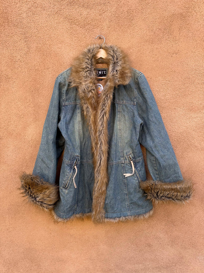 Mixit Denim Jacket with Faux Fur - Large