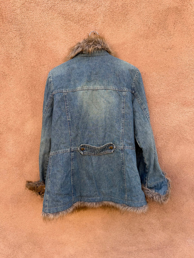 Mixit Denim Jacket with Faux Fur - Large