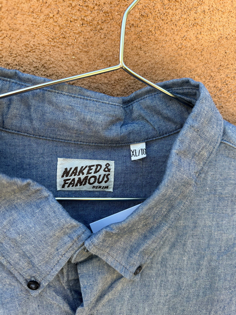 Naked & Famous Denim Button Up Long Sleeve Shirt