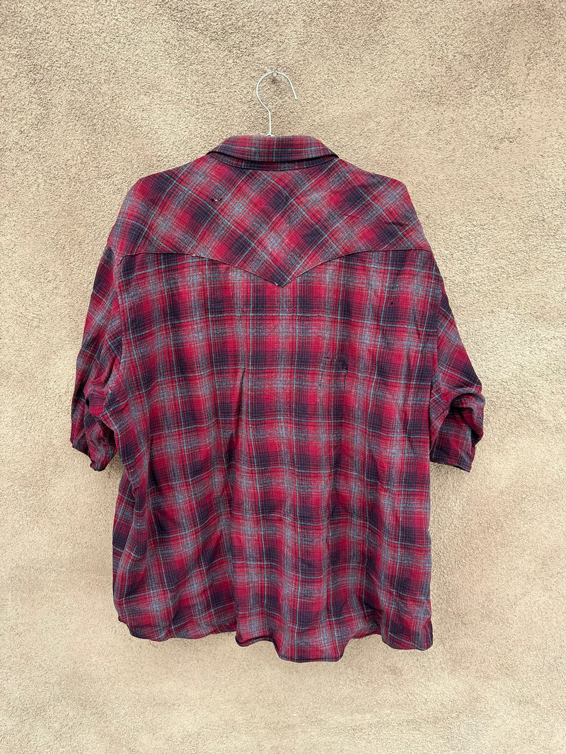 Short Sleeve Red/Gray Plaid Pendleton - XXL - as is