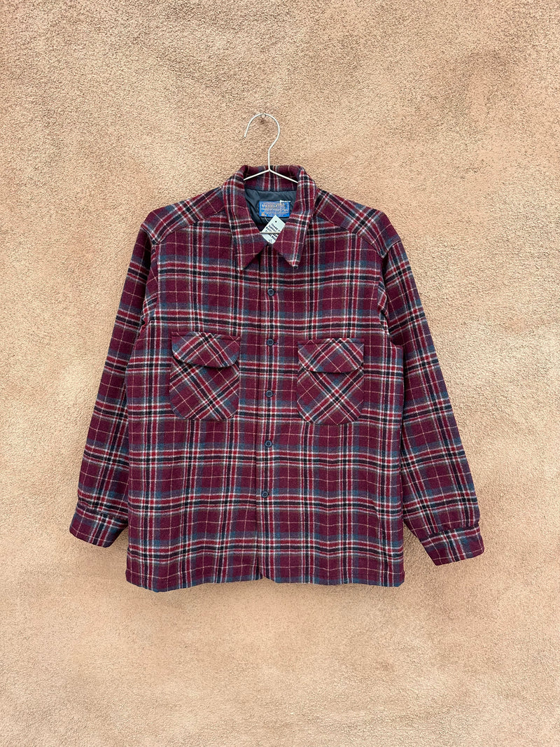 Purple Plaid Pendleton 100% Wool Board Shirt