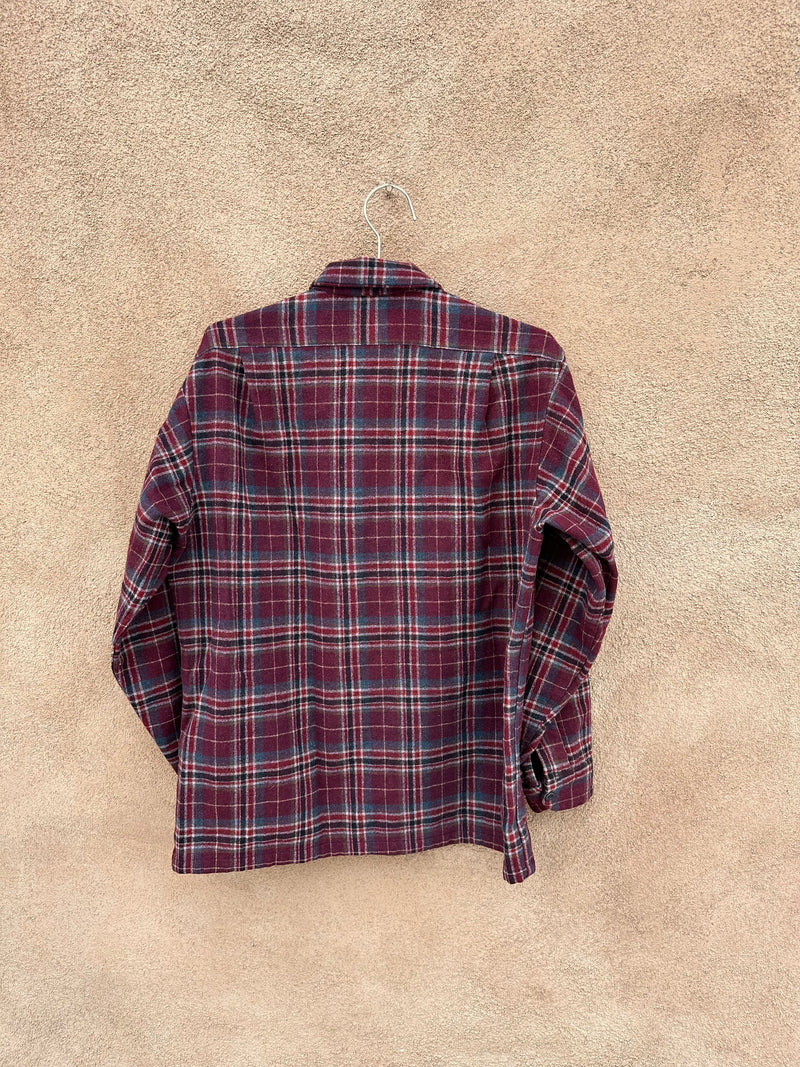 Purple Plaid Pendleton 100% Wool Board Shirt