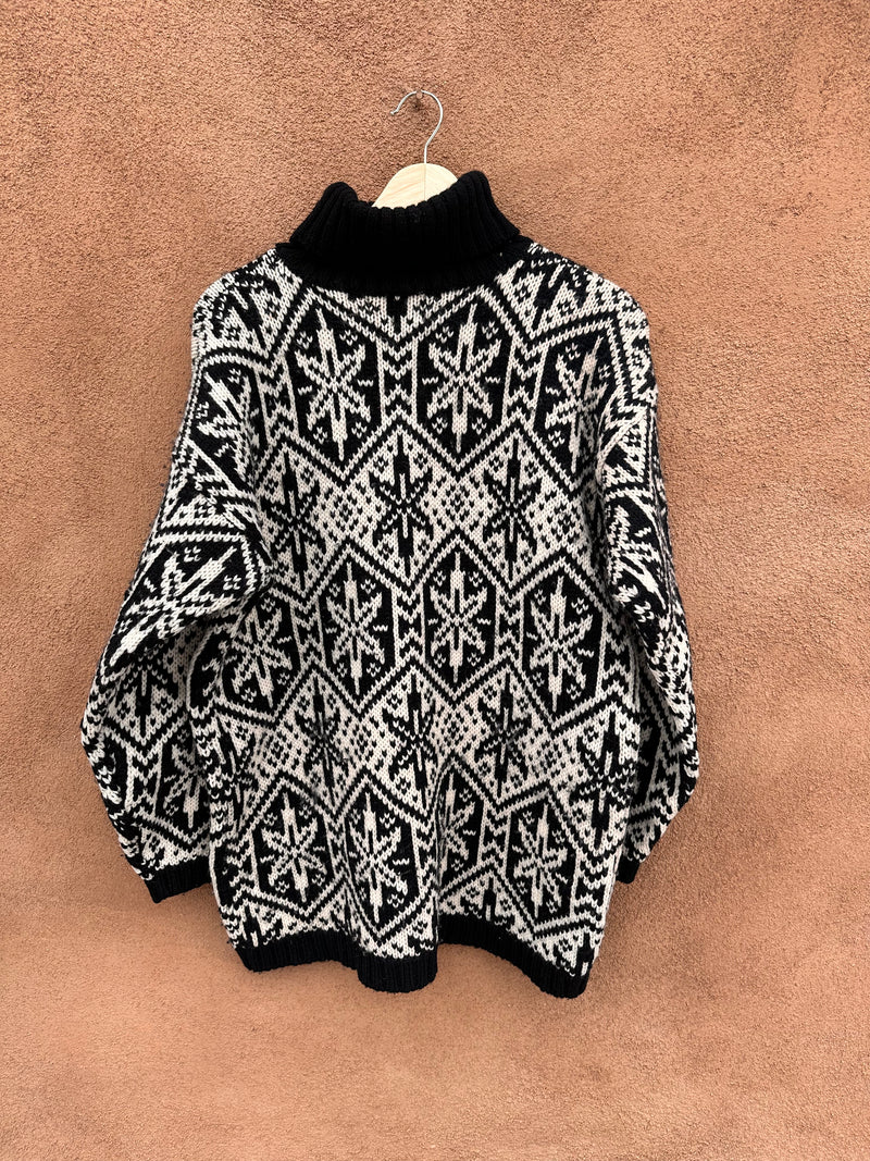 90's Gap Black & White Wool Turtleneck Sweater