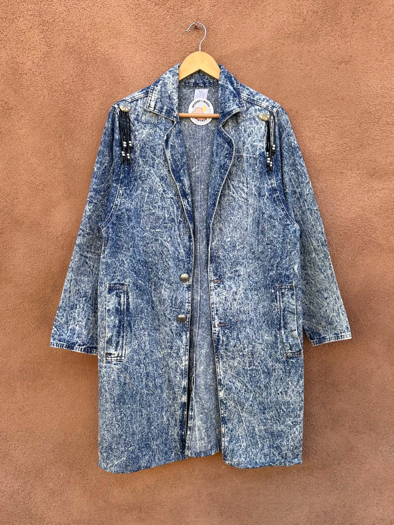 1980's Acid Wash Cowgirl Denim Jacket with Concho Details