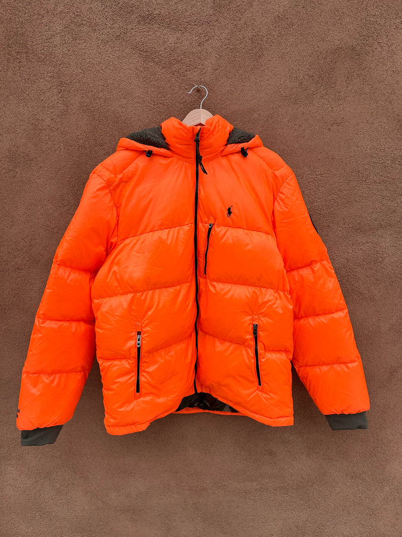 NWT Polo by Ralph Lauren Hunter Orange Down Filled Puffer Jacket - Sportsmen Respect Wildlife Patch