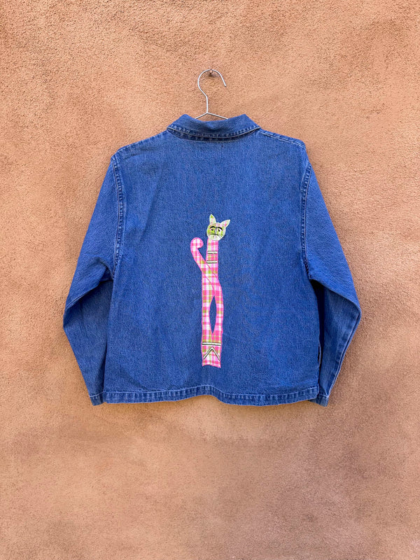 Silver Lake Petite Denim Cat Blouse