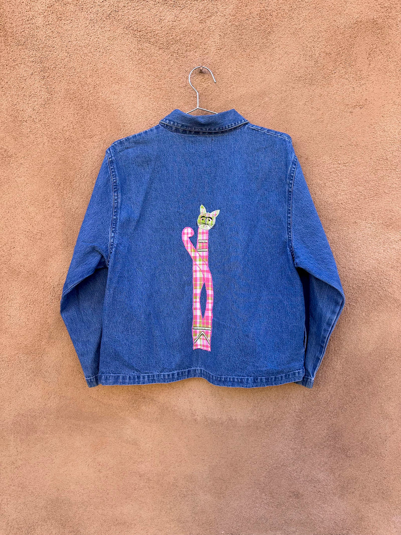 Silver Lake Petite Denim Cat Blouse
