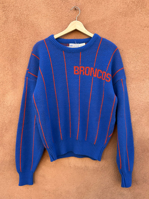Blue with Orange Pinstripes Denver Broncos Cliff Engle Sweater