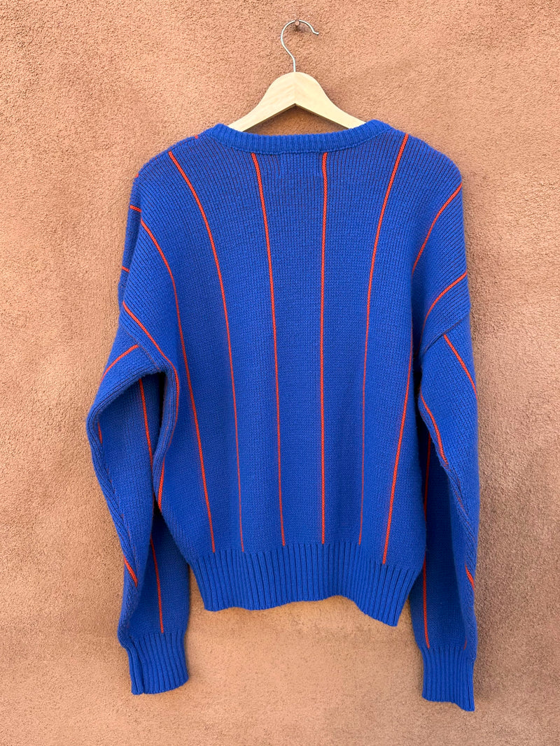 Blue with Orange Pinstripes Denver Broncos Cliff Engle Sweater