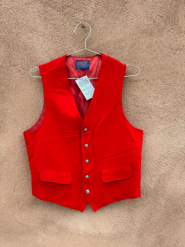 Red Pendleton Wool Vest