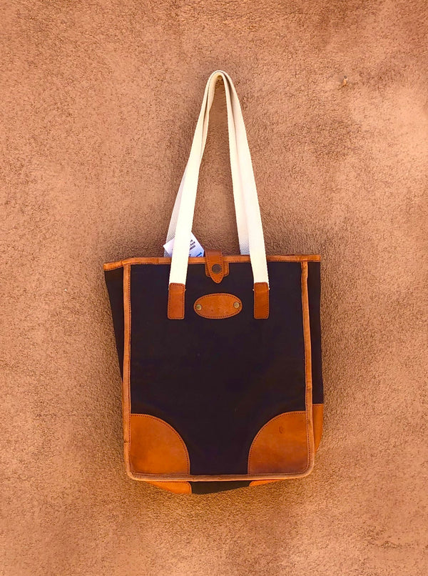 Black Canvas and Leather Tote