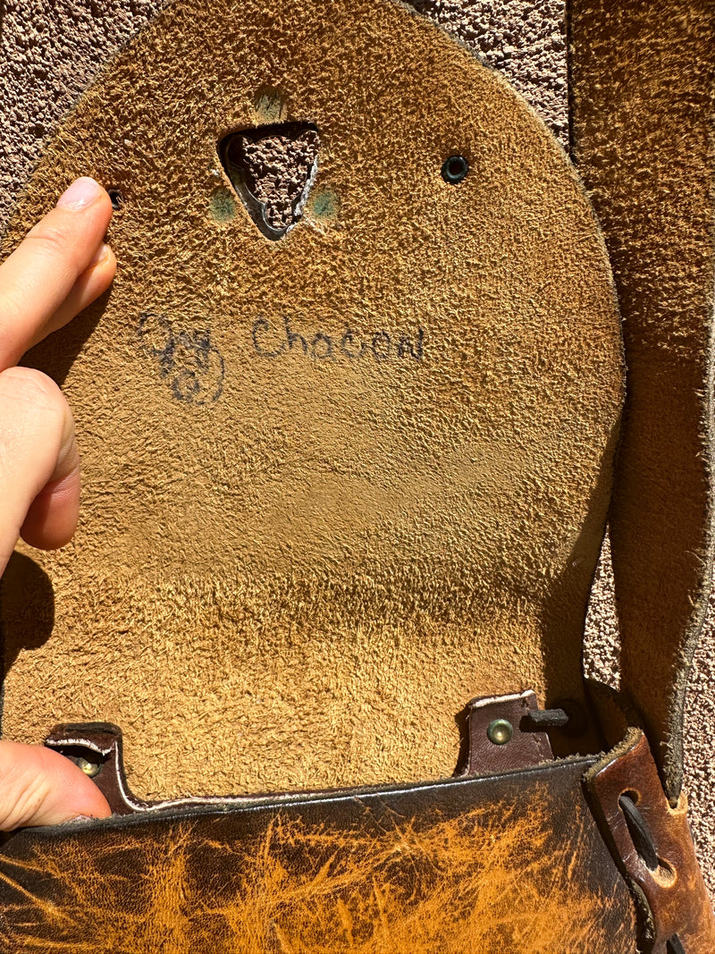 1970's Locking Hand Tooled Leather Purse
