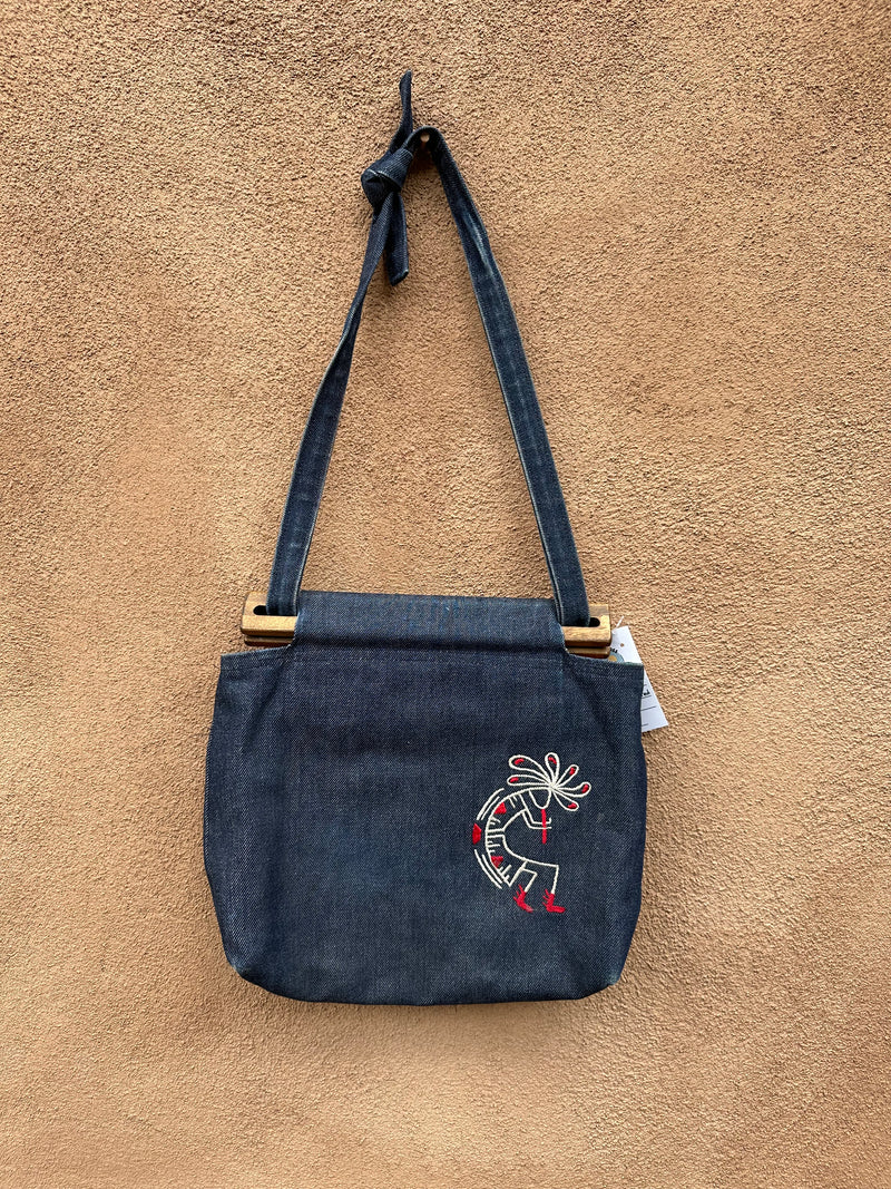 Denim Purse with Embroidered Kokopelli