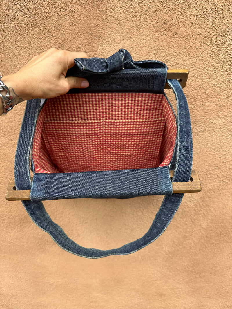 Denim Purse with Embroidered Kokopelli