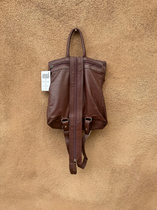 Brown Leather Convertible Sling/Backpack