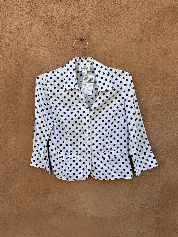 Polka Dot Talbots Linen Blouse