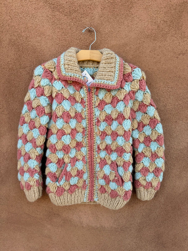 Scallop Pattern Crochet Cardigan Sweater