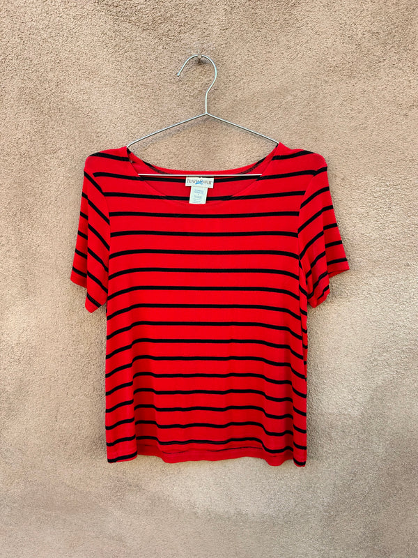 Red & Black Stripe Travel Smith Top