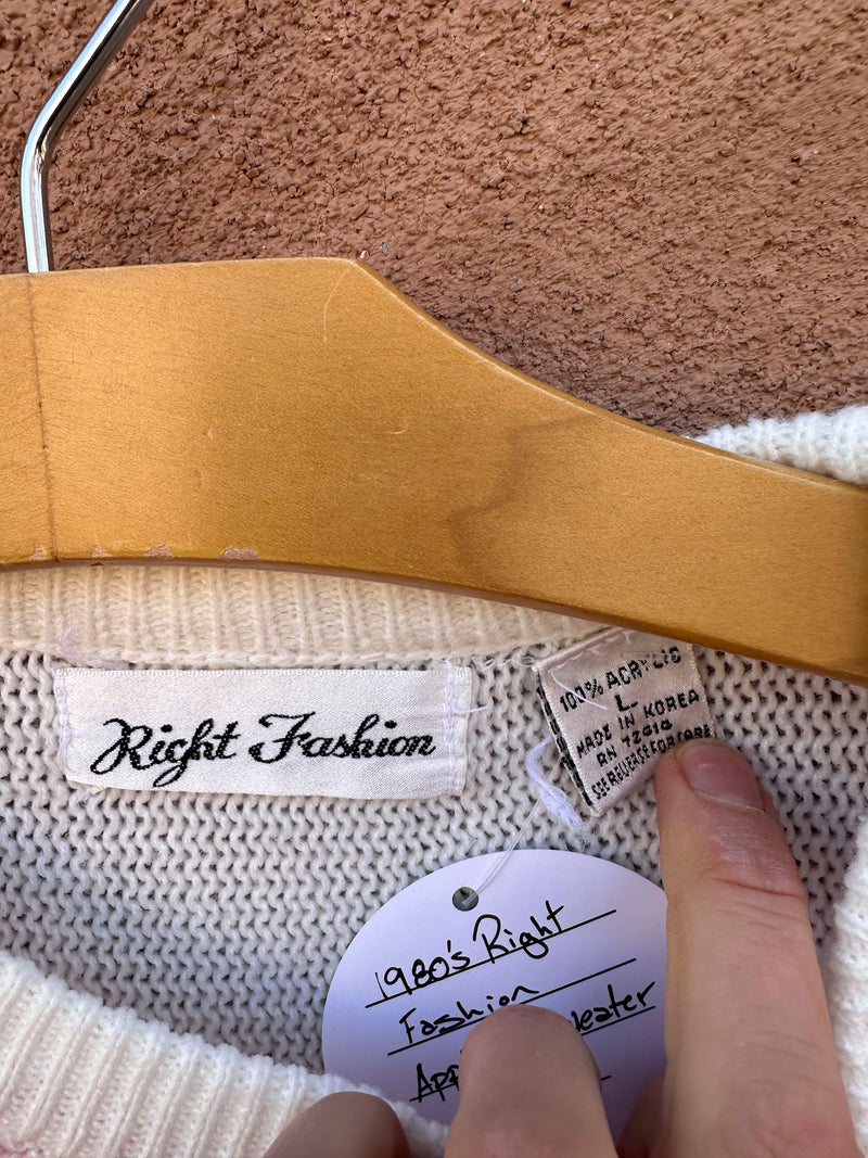 1980's Right Fashion Applique Sweater