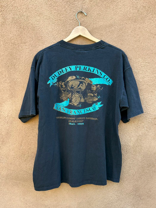 1990 Dudley Perkins Co. Harley Davidson, San Francisco, CA T-shirt