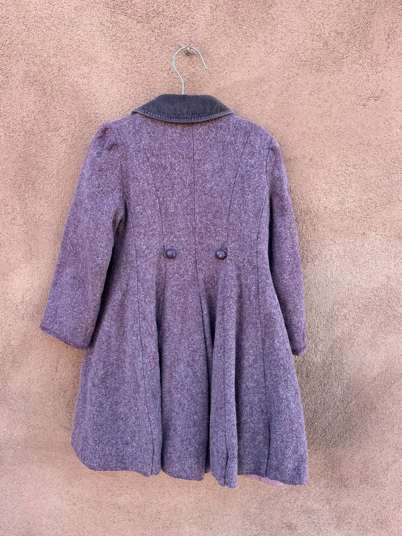 Raspberry Wool Child's Coat with Satin Lining
