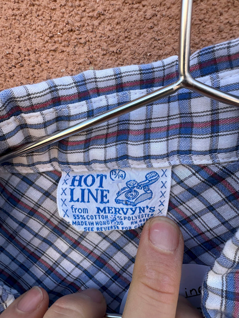 Hot Line from Mervyn's Plaid 70's Blouse