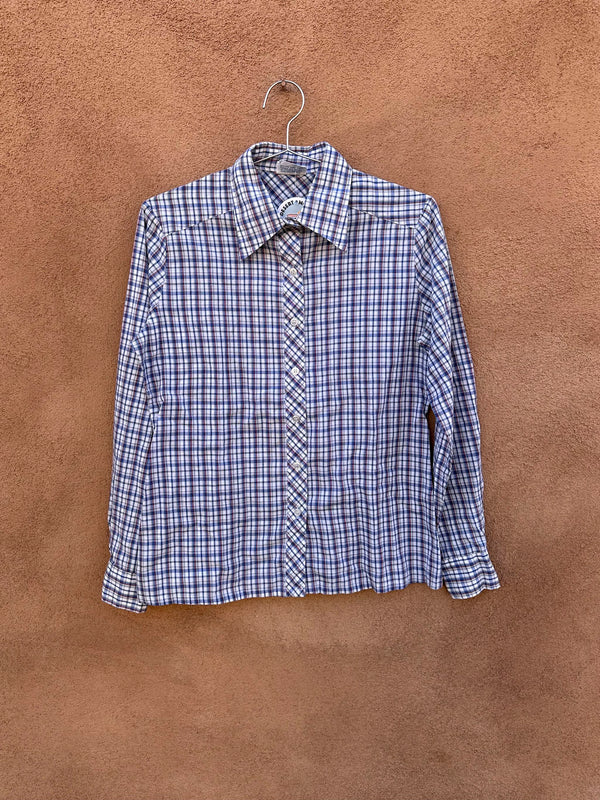 Hot Line from Mervyn's Plaid 70's Blouse