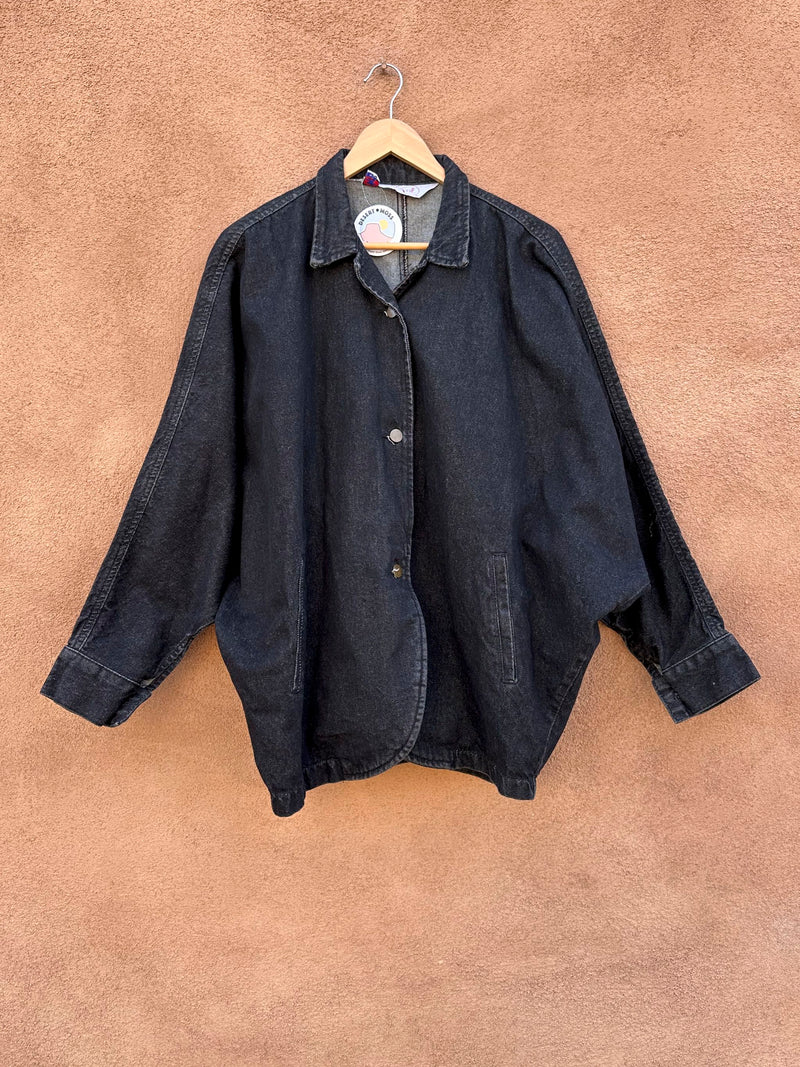 Black Dolman Sleeve Denim Jacket, Made in USA