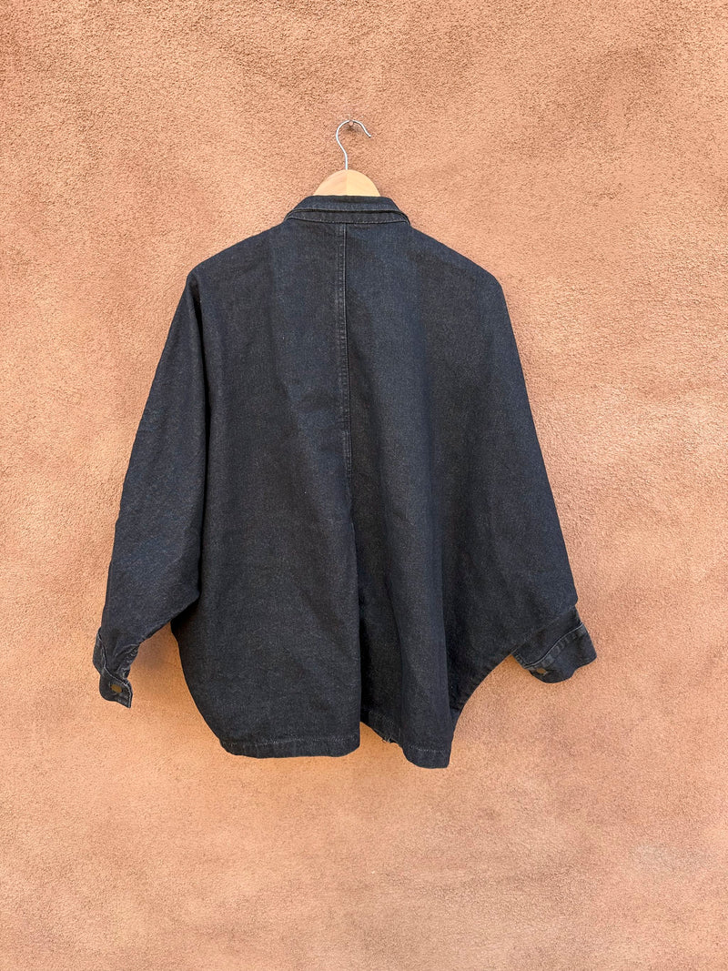 Black Dolman Sleeve Denim Jacket, Made in USA