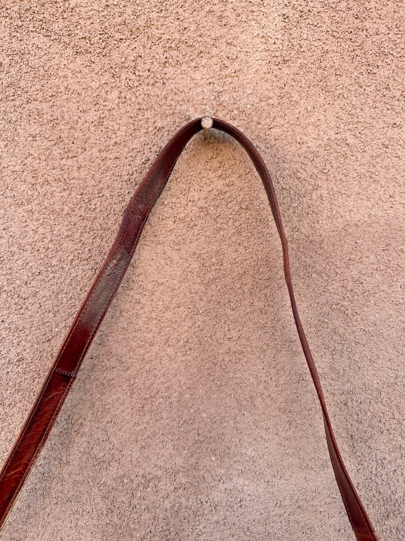 Brown Eel Skin Purse with Outside Pocket